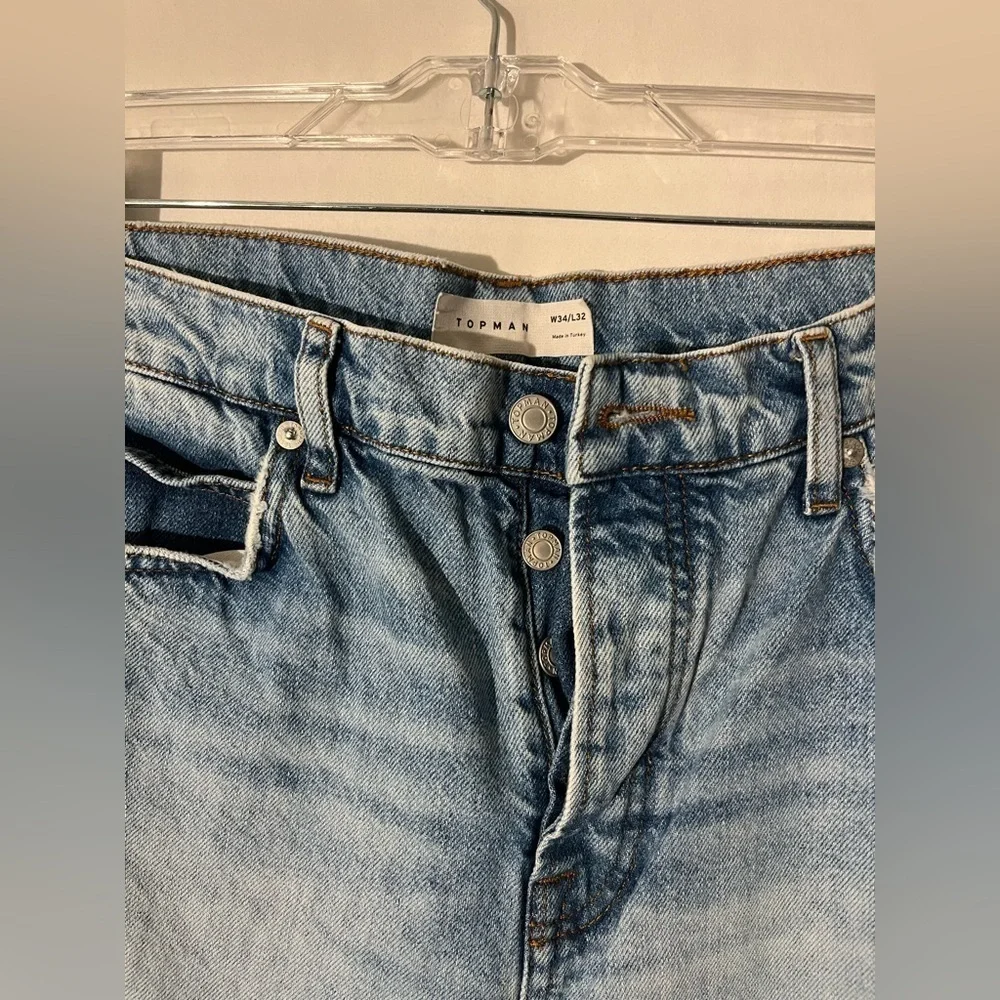 TOPMAN Ripped Men’s Blue Jeans w34/L32 #79